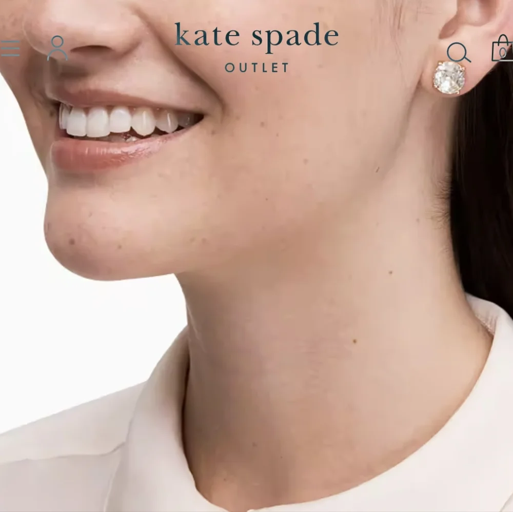 NWT+ Pouch Kate Spade Gumdrop Studs in Clear